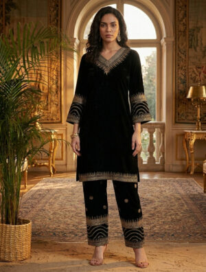 Black Velvet Kurti Palazzo Set