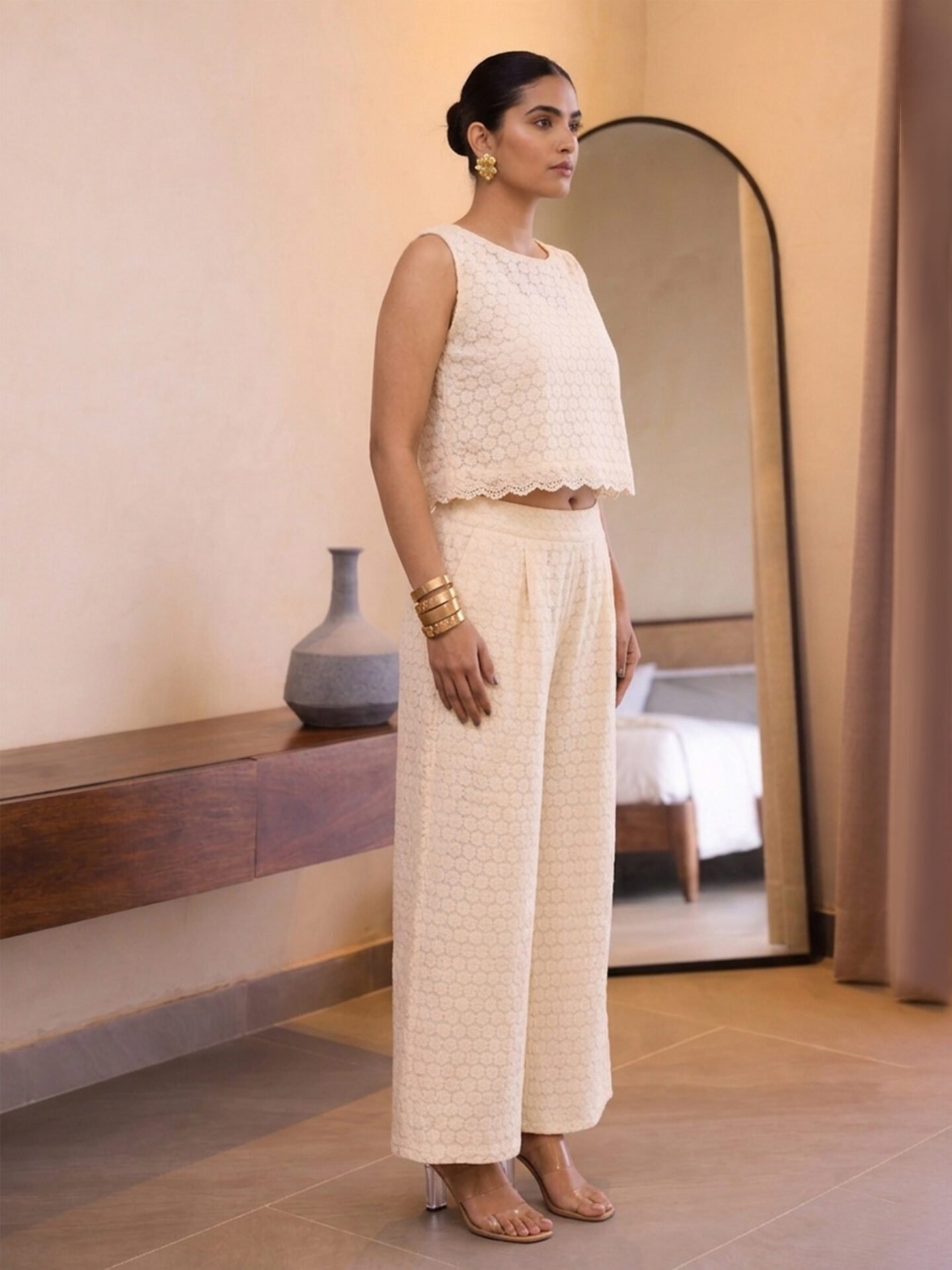 Cotton Off White Cord Set - Image 3