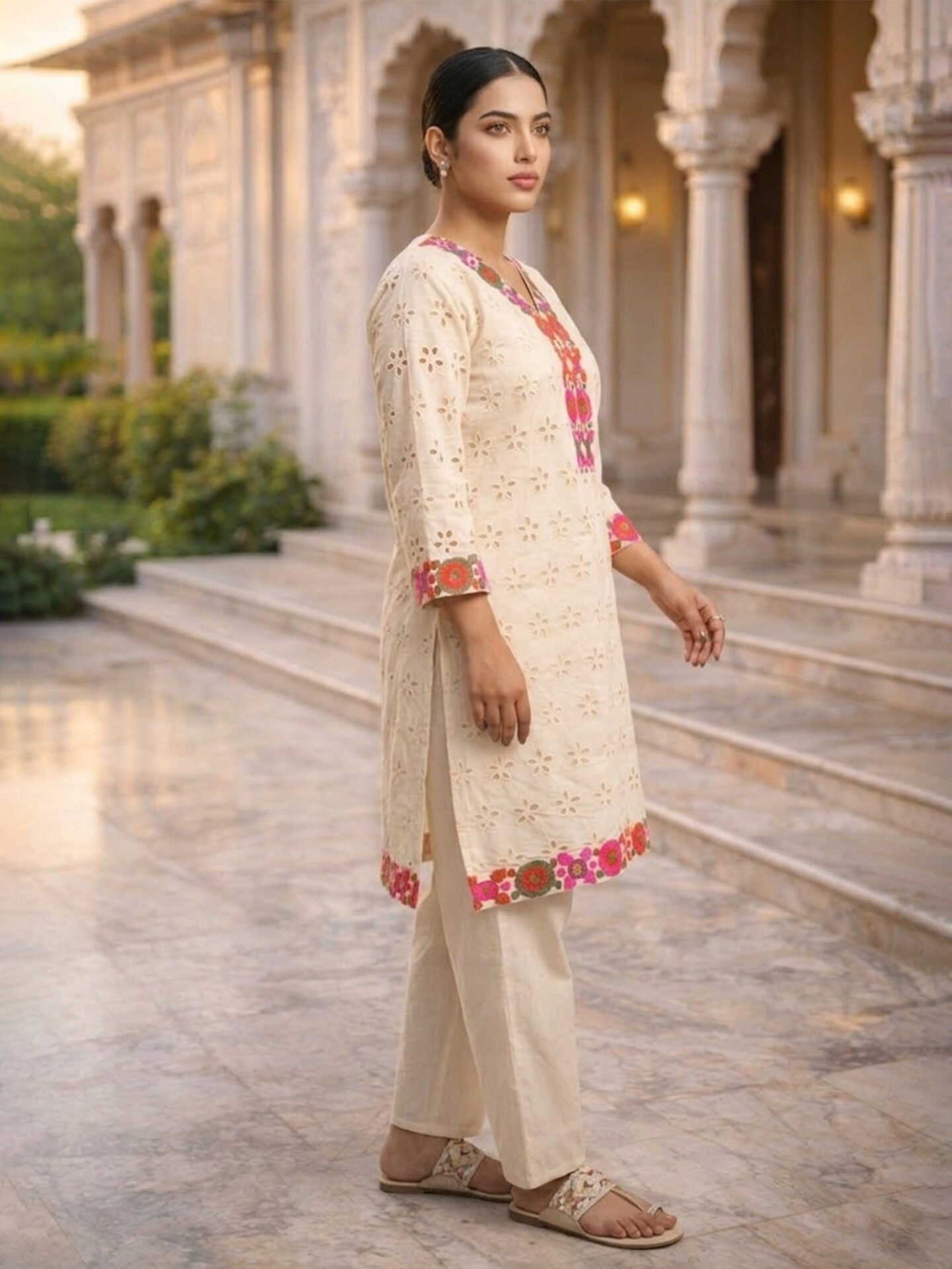 Cotton Kurti Palazzo Set - Image 2