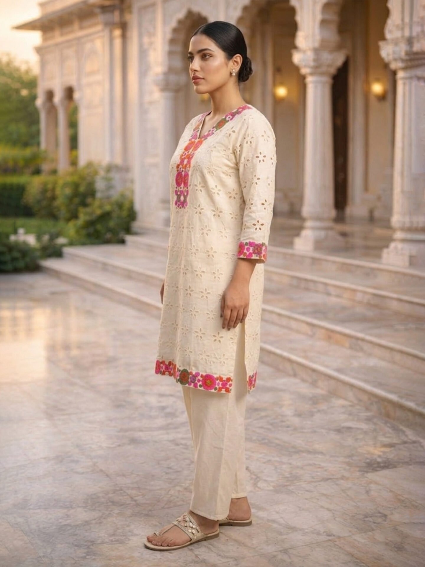 Cotton Kurti Palazzo Set - Image 4