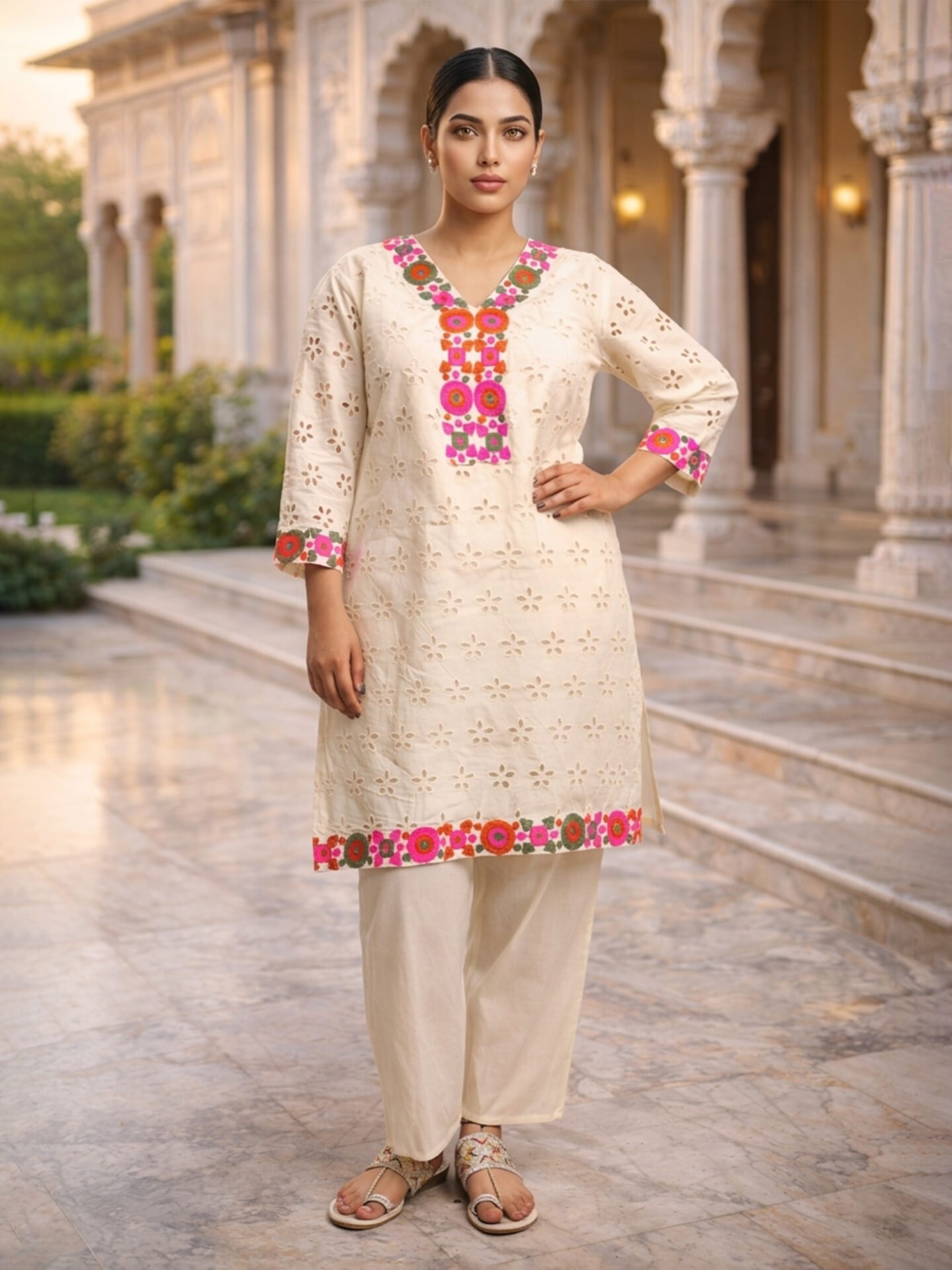 Cotton Kurti Palazzo Set