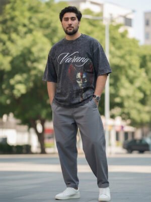 Men's Vintage Wash 'Varang' Split-Face Graphic T-Shirt