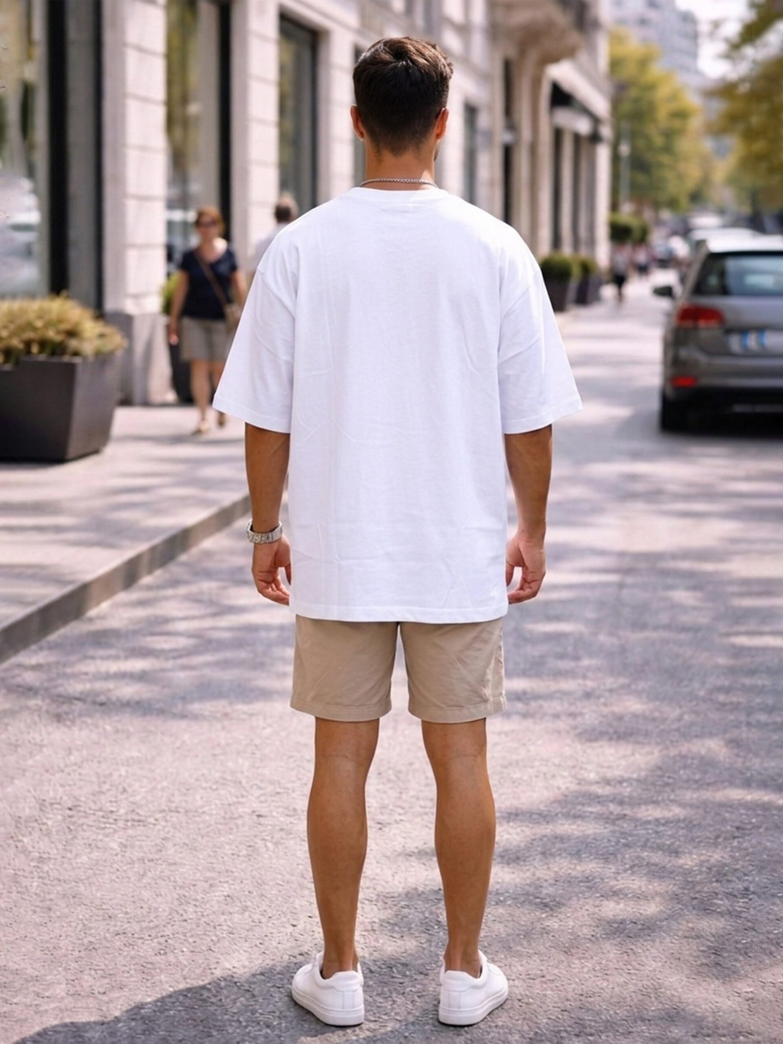 Men's White Oversized Boston Celtics Logo T-Shirt - Image 2