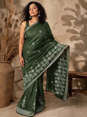 Embroidered Green Saree
Colour: Green
Blouse: Yes