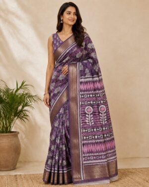 Purple Block Printed Saree
Colour: Purple
Blouse: Yes