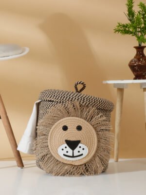 Kids Laundry Bag with Cover - Natural Lion