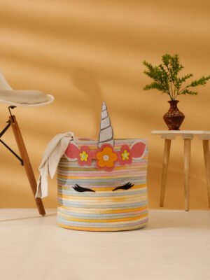 Kids Laundry Bag with Cover - Unicorn Multi
