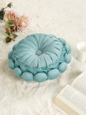 Hosta Homes Aqua Sunflower Floral Soft Velvet Reversible Decorative Cushion