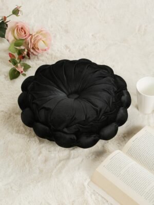 Hosta Homes Black Sunflower Floral Soft Velvet Reversible Decorative Cushion