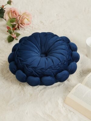 Hosta Homes Blue Sunflower Floral Soft Velvet Reversible Decorative Cushion