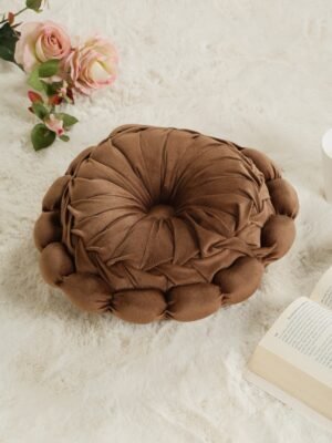 Hosta Homes Brown Sunflower Floral Soft Velvet Reversible Decorative Cushion