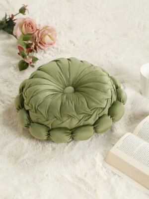 Hosta Homes Olive Sunflower Floral Soft Velvet Reversible Decorative Cushion