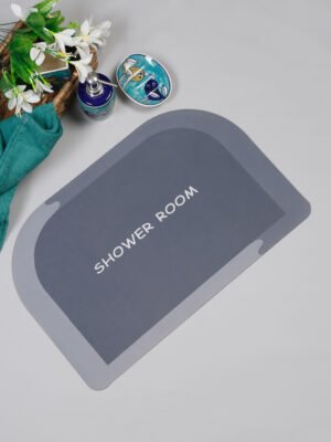 Grey Shower Room Digital Printed Bath Mat