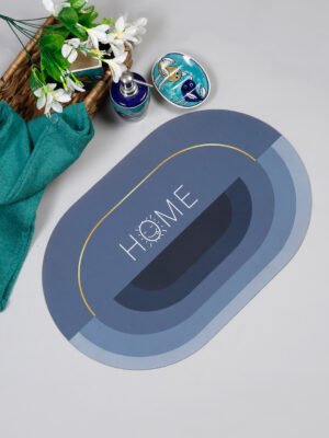 Home Oval Digital Printed Bath Mat