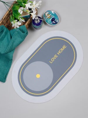 Love Home Oval Digital Printed Bath Mat