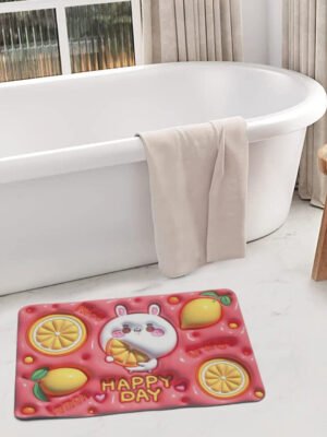 Lemon Happy Day Cartoon Digital Printed Bath Mat