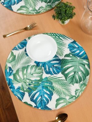 Hosta Homes Tropical Leaf Pure Cotton Digital Printed Table Placemats - Set of 6