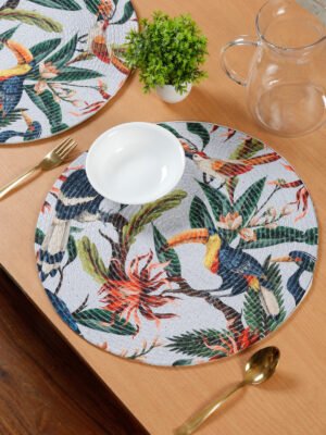 Hosta Homes Toucan Tropical Pure Cotton Digital Printed Table Placemats - Set of 6