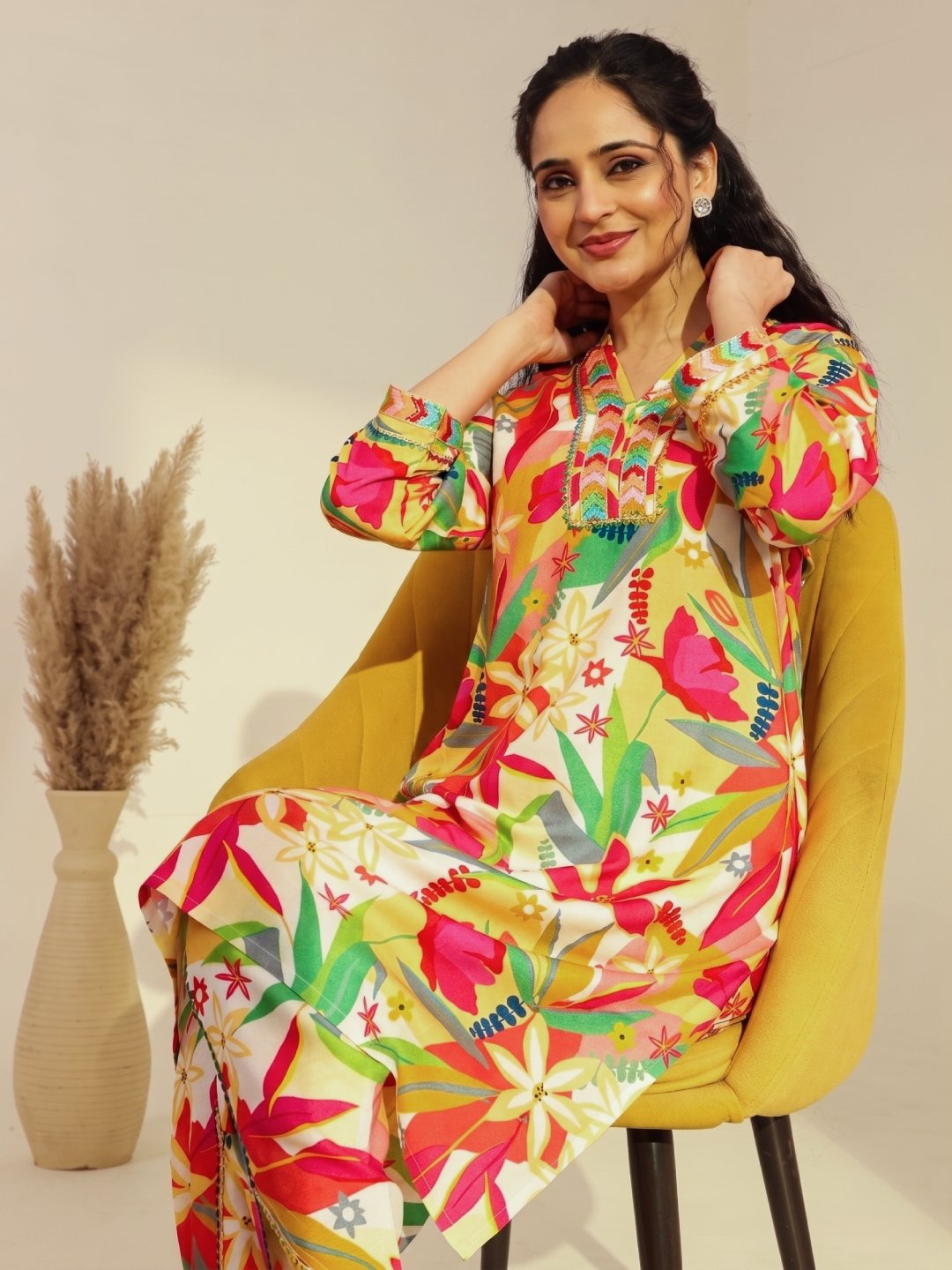 Rayon Floral Printed Co-Ord Set - Image 2