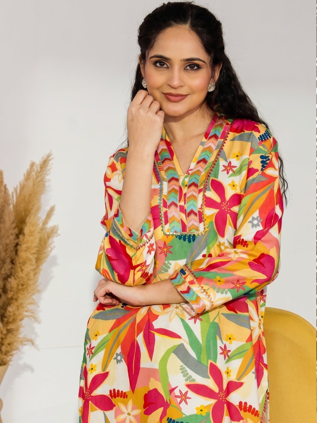 Rayon Floral Printed Co-Ord Set - Image 3