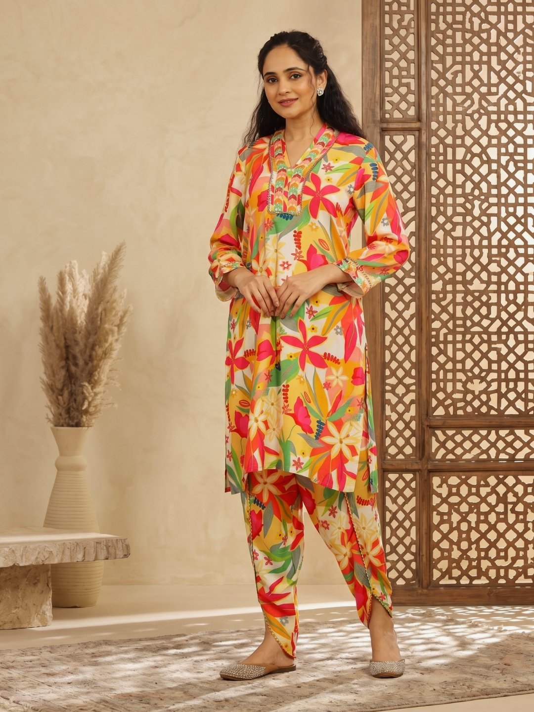 Rayon Floral Printed Co-Ord Set - Image 4