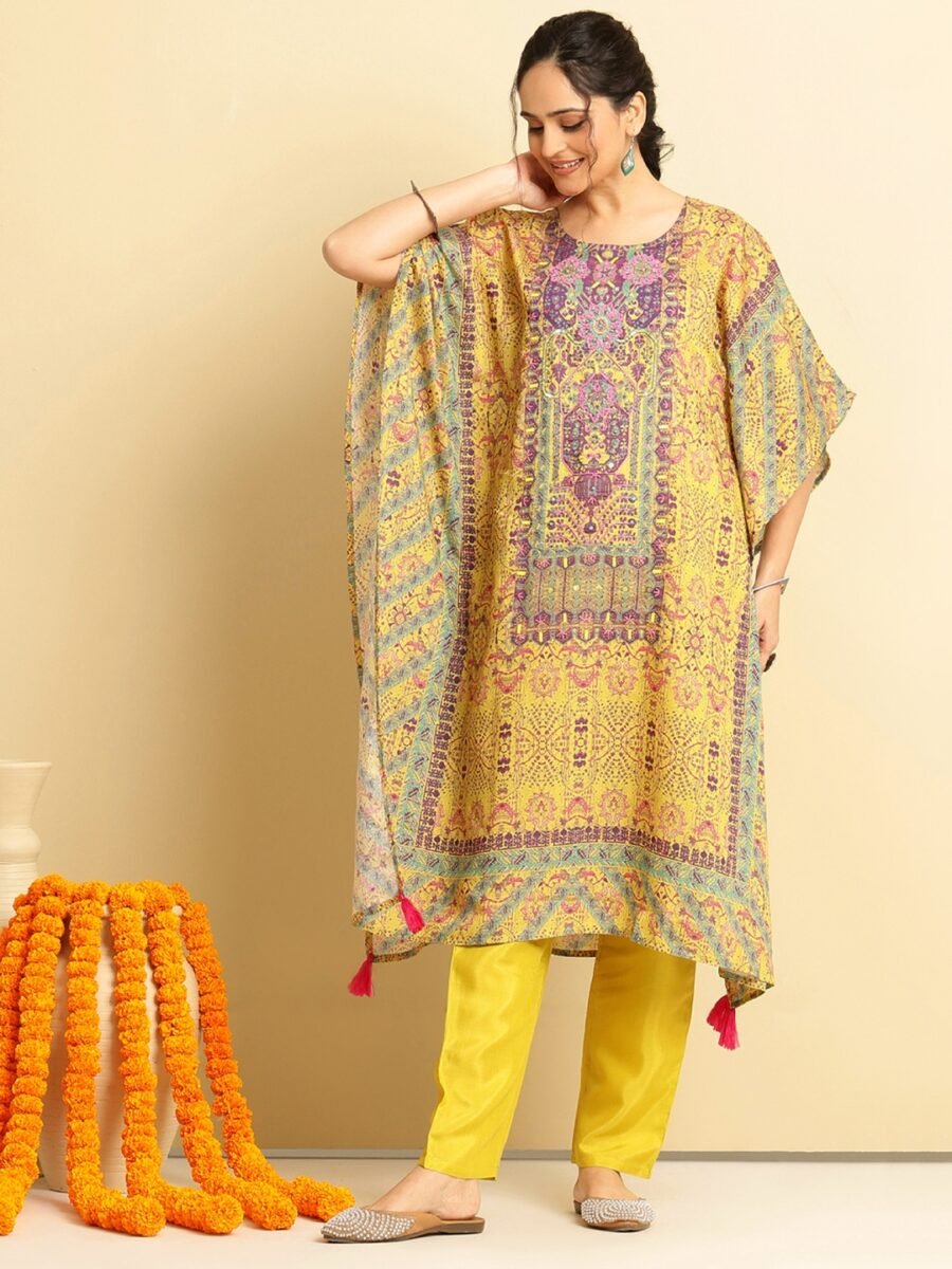 Rayon Printed Kaftan Set