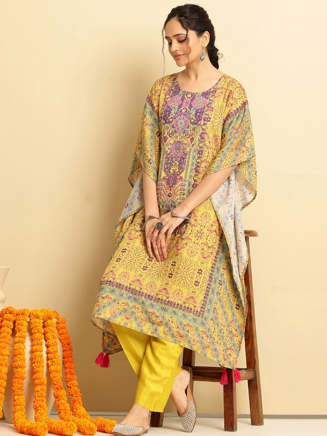 Rayon Printed Kaftan Set - Image 2