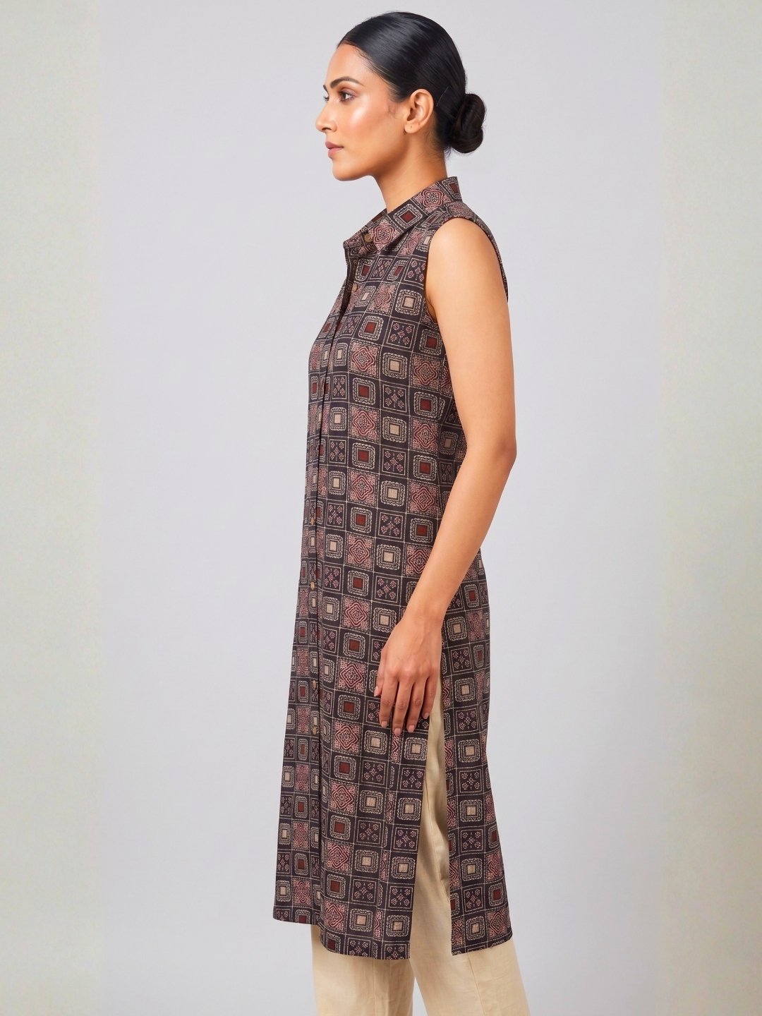 Geometrical Print Cotton Kurta Set