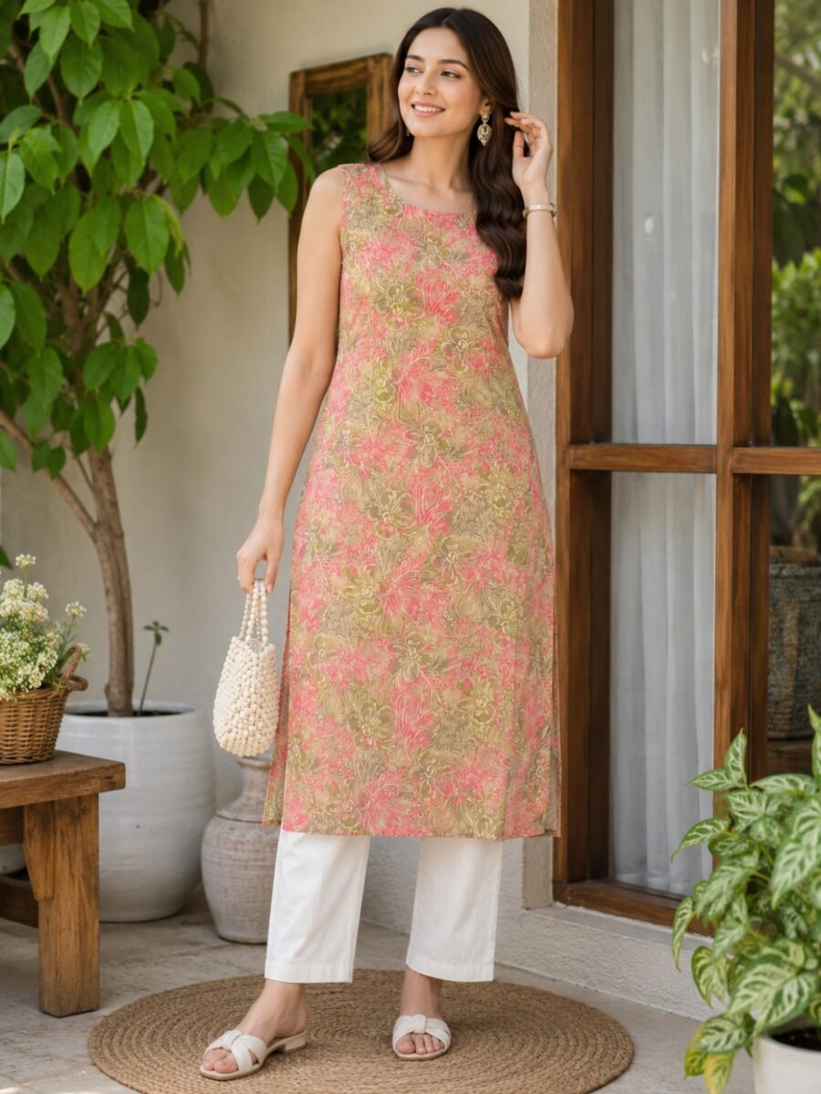 Multi-color Floral Leafy Co-ord Set