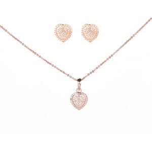 Chic Rose Gold Locket Set with Heart-Shaped Pendant
