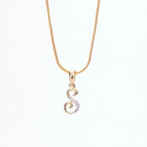 Alphabet S Two Tone Locket with Chain (18")