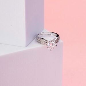 Regal Spark Rhodium Ring