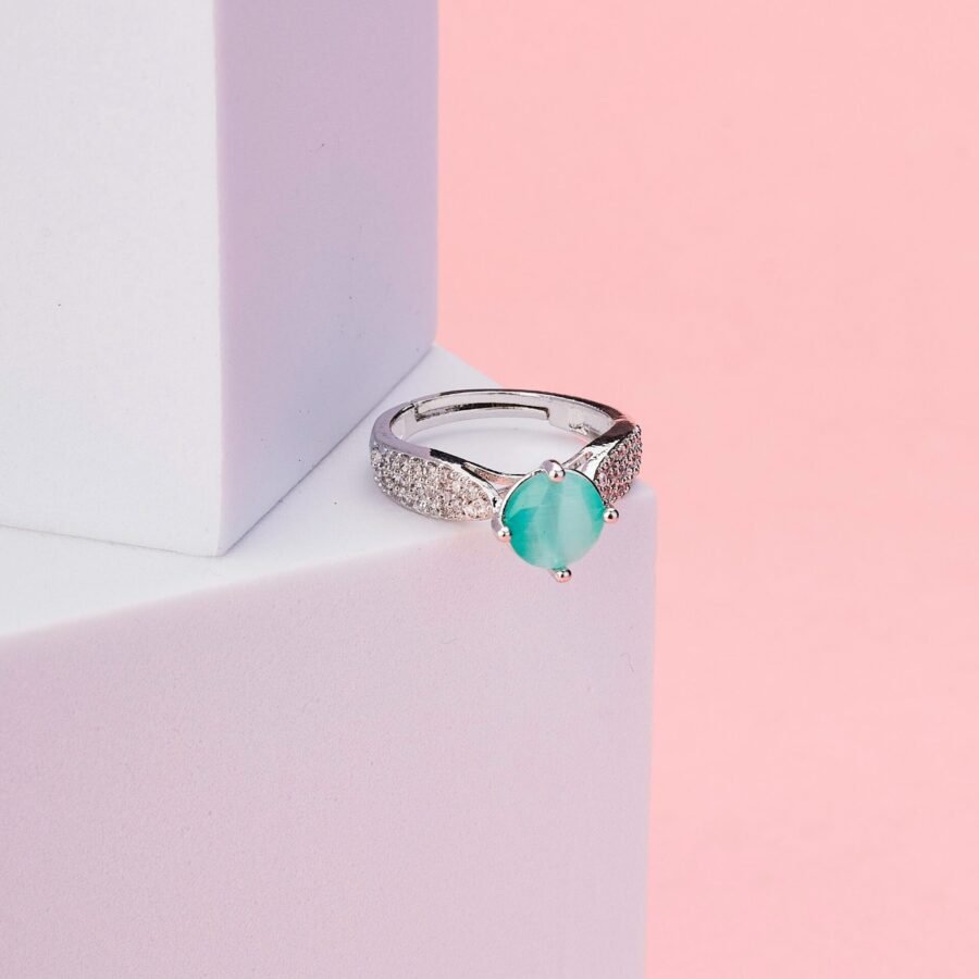 Regal Spark Rhodium Ring