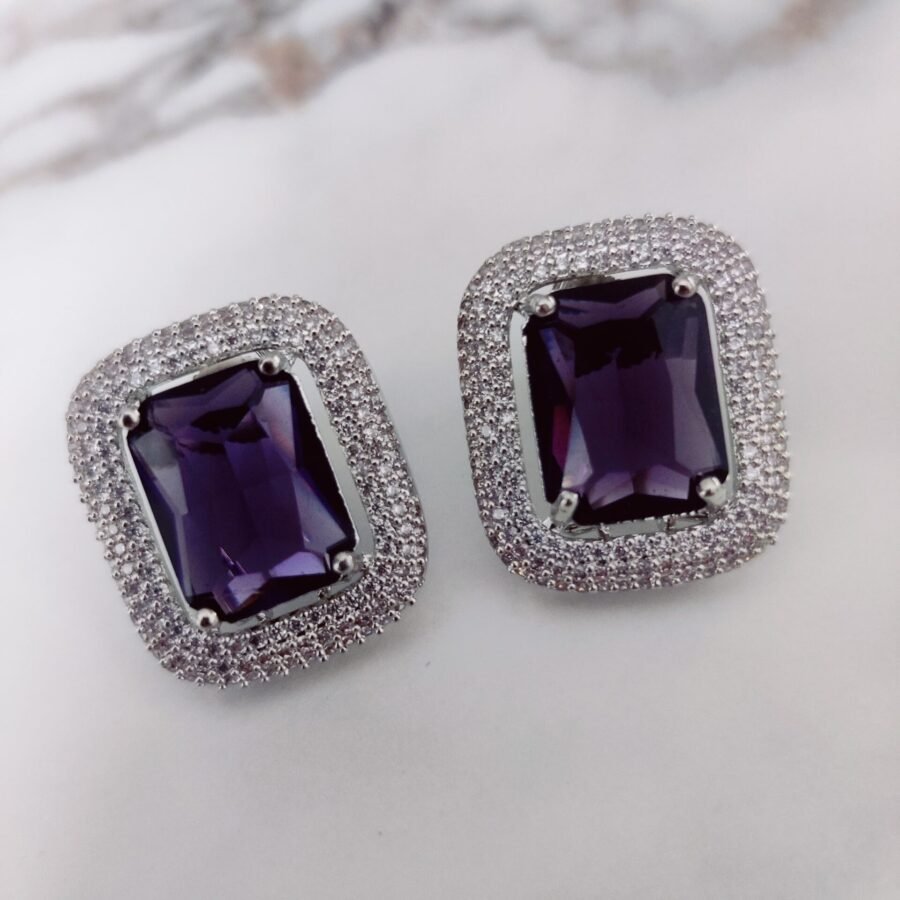 Enchanting Crystal Purple Studs