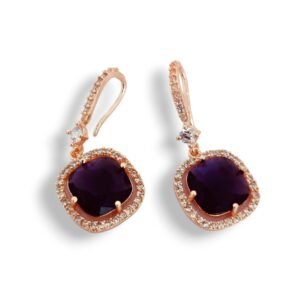 Square Rose Gold Hook Back Earrings