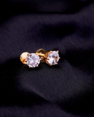 Single White Stud Screw Earrings