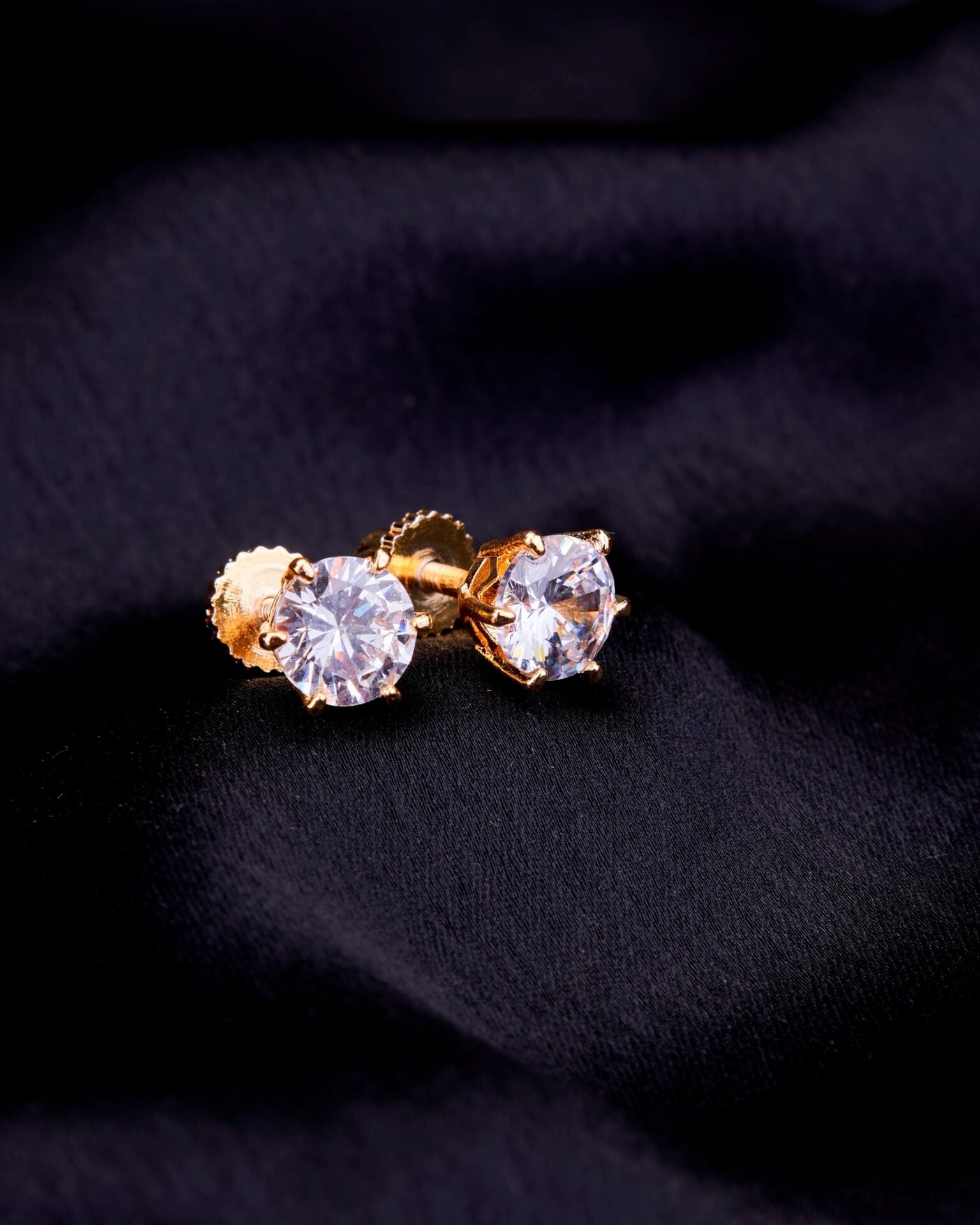 Single White Stud Screw Earrings