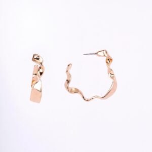 Classic Golden Plated Half Bamboo Hoops Studs