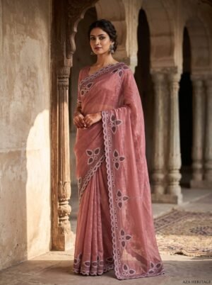 Muted Rose Quartz Classic Crystal Saree