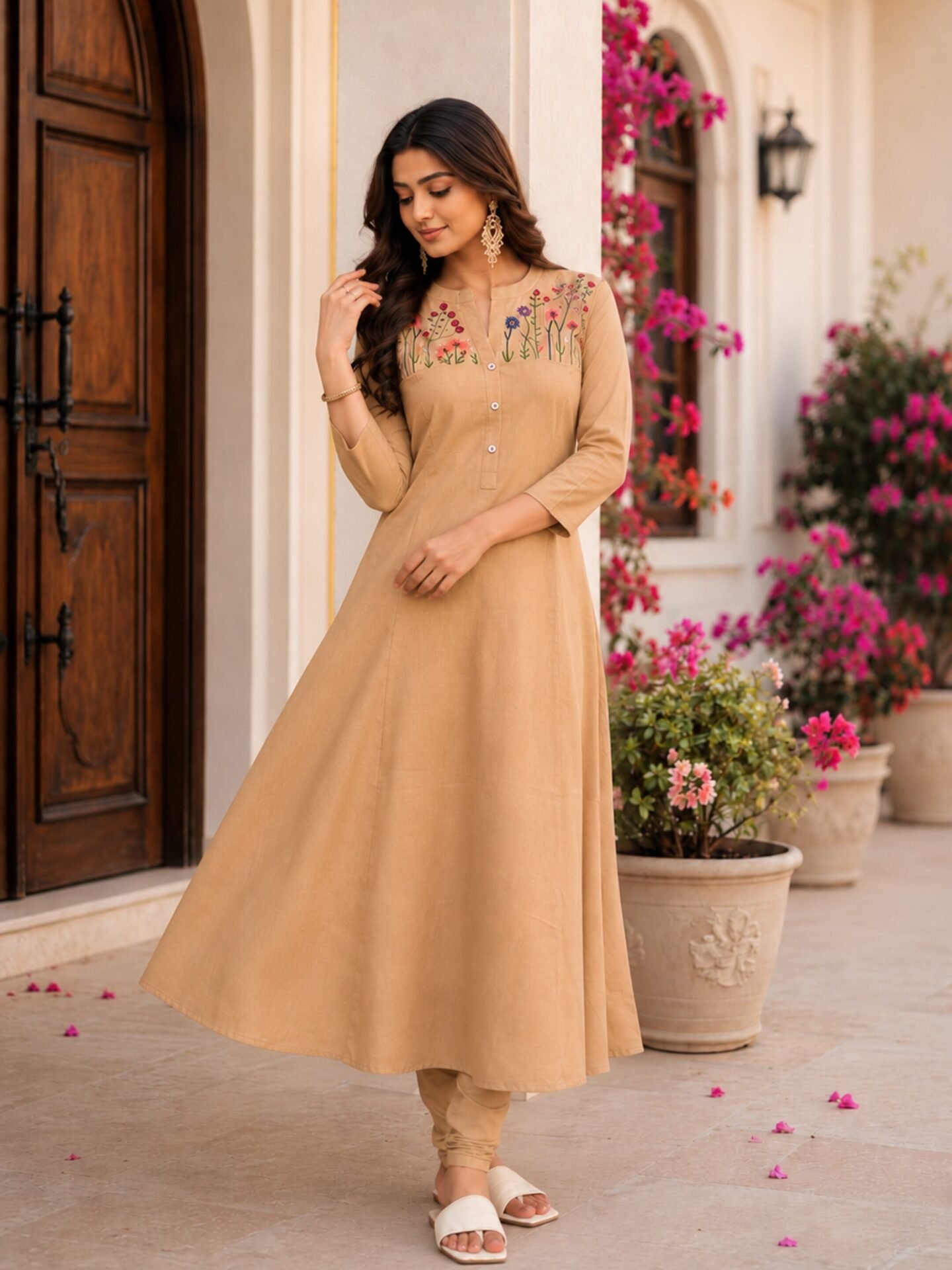 Honey Bloom Embroidered Anarkali Kurta Set