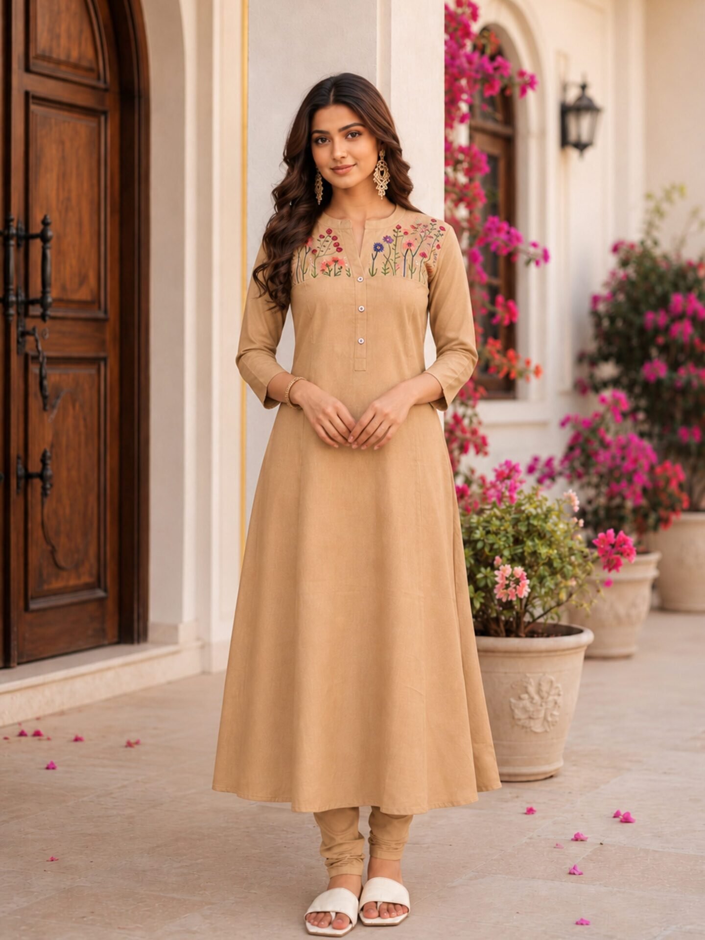 Honey Bloom Embroidered Anarkali Kurta Set - Image 2