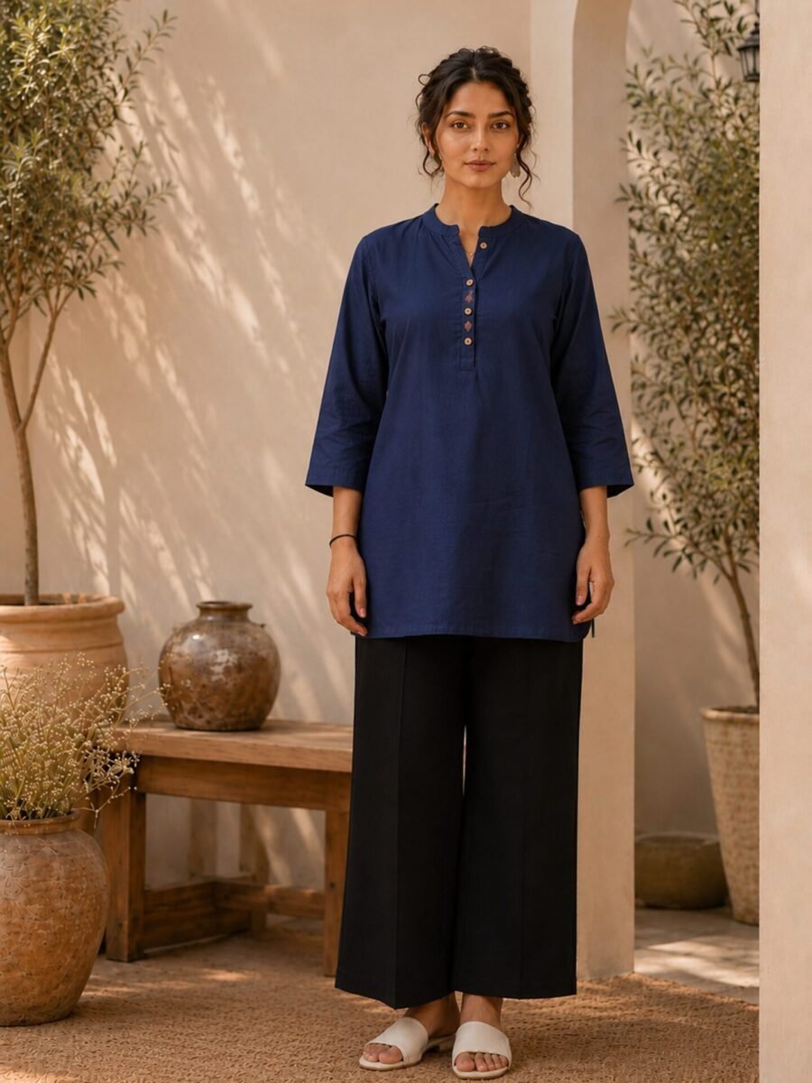 Sapphire Ease Solid Kurta Pant Set