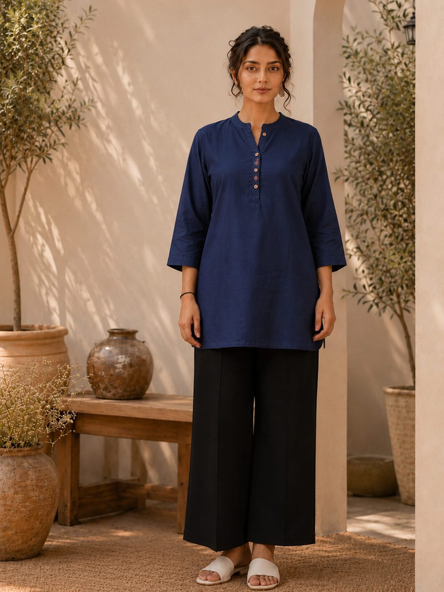 Sapphire Ease Solid Kurta Pant Set
