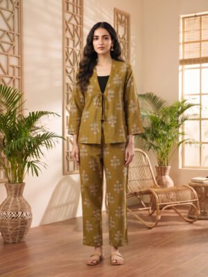 Olive Meadow Motif Co-ord Set