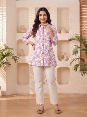 Rose Paisley Charm Short Kurta