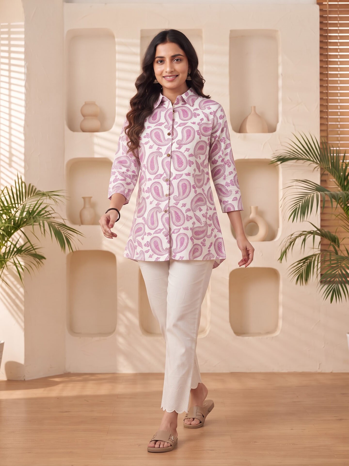 Rose Paisley Charm Short Kurta - Image 2