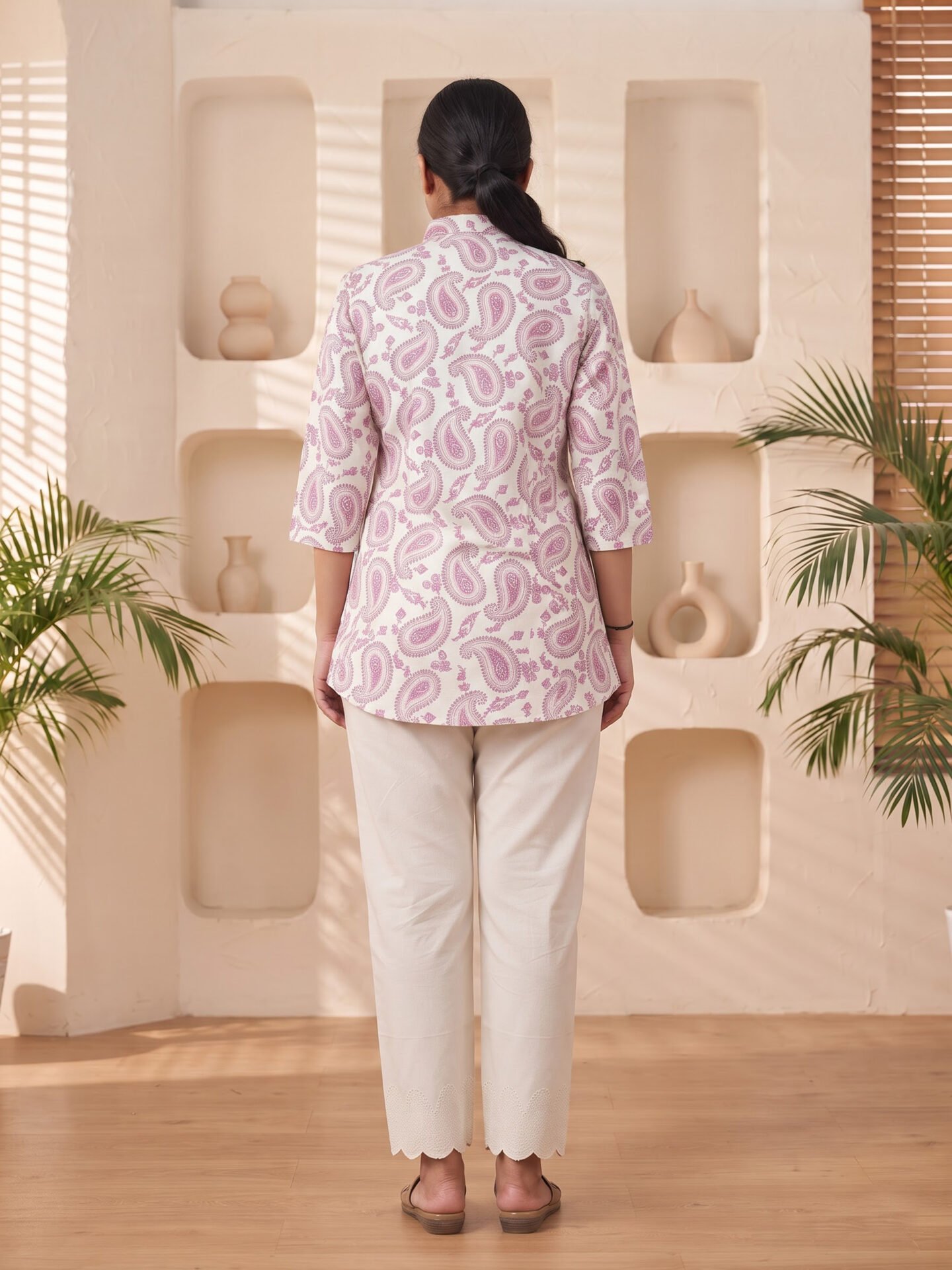 Rose Paisley Charm Short Kurta - Image 3