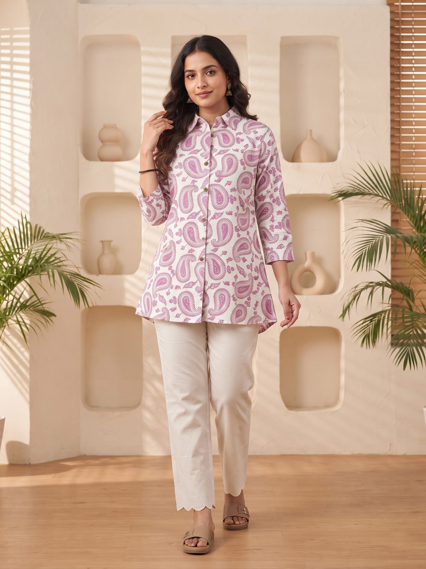 Rose Paisley Charm Short Kurta - Image 4