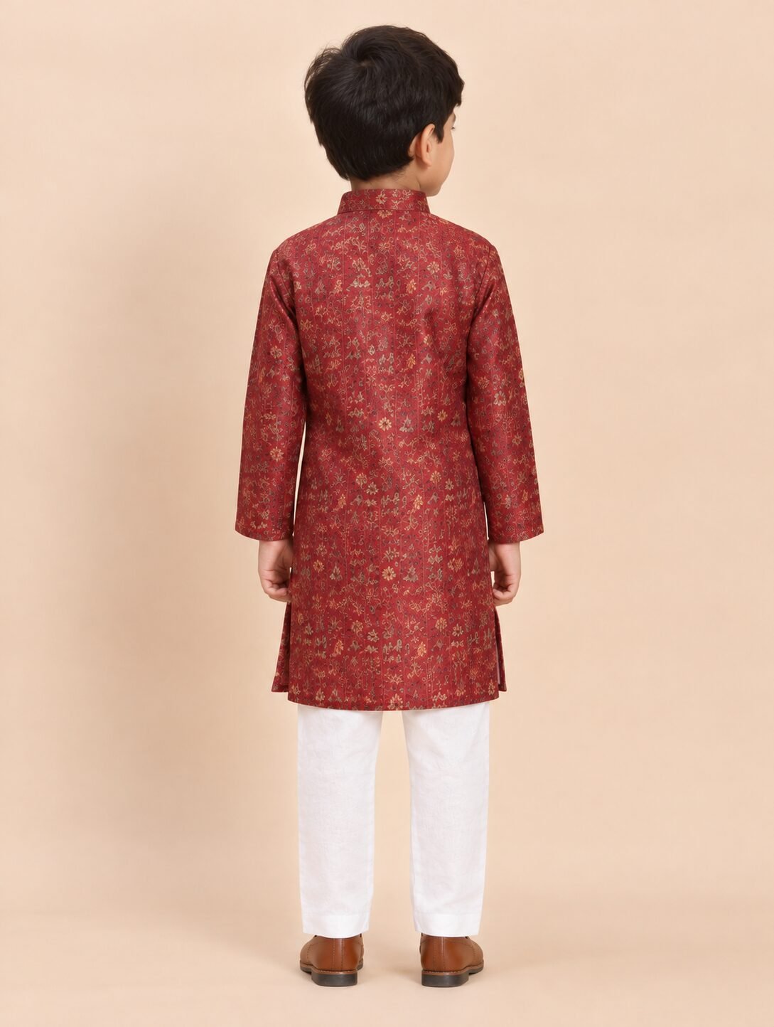 Boys Heavy Cotton Printed Kurta and Pajama Set For Kid's - Image 4